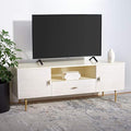 SAFAVIEH Genevieve TV Stand for up to 65" Flatscreen – Cream & White Washed by SAFAVIEH
