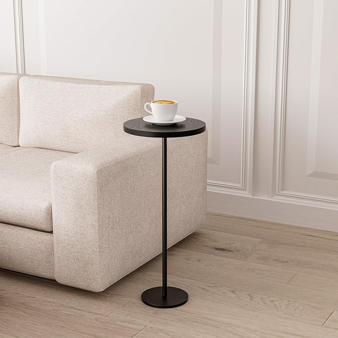 Round Pedestal Table Upgraded Side Black Drink by HanStrong