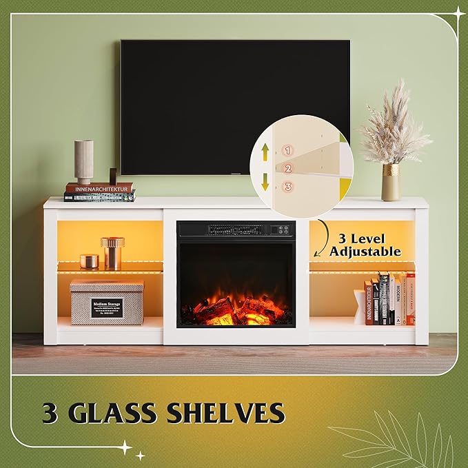 WLIVE 58 Inches Fireplace TV Stand - Image 7