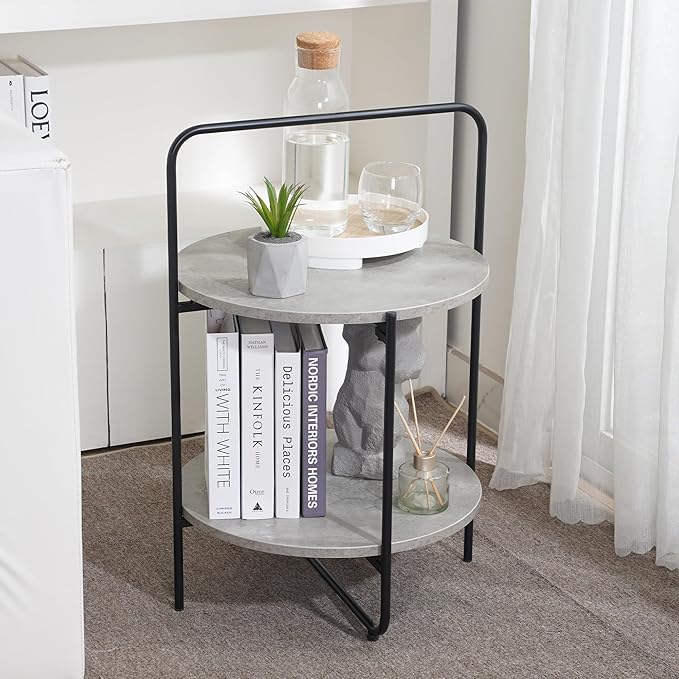 Mijas 2-Tier Side Table, Round End Table, A Stylish and Functional Addition by AVCONNECT