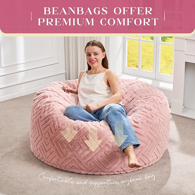 Hobestluk Bean Bag Chairs Adults Beanbag Chair - Image 6