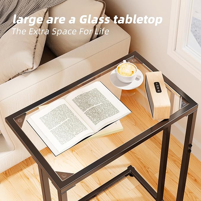 Simple Trending C Table Tempered Glass End Table, Couch Side Table, Snack - Image 3