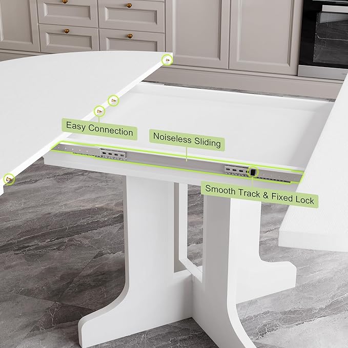 Feonase 59" Round Extendable Dining Room Table - Image 4