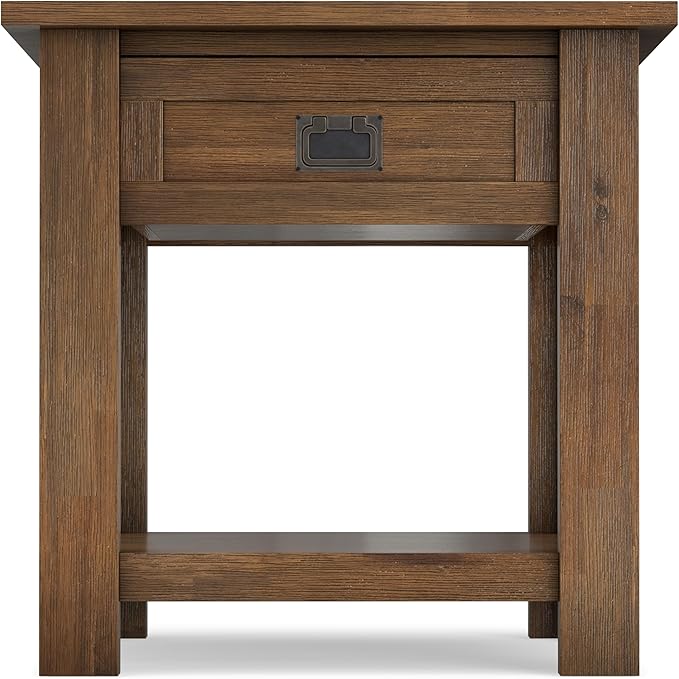SIMPLIHOME Monroe SOLID ACACIA WOOD 22 inch Wide Square Rustic End Table in - Image 6