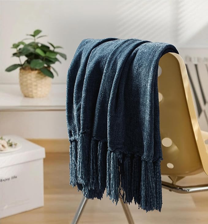 Chenille Throw Blanket for Couch 50"X 60", Soft Cozy Throws - Image 3