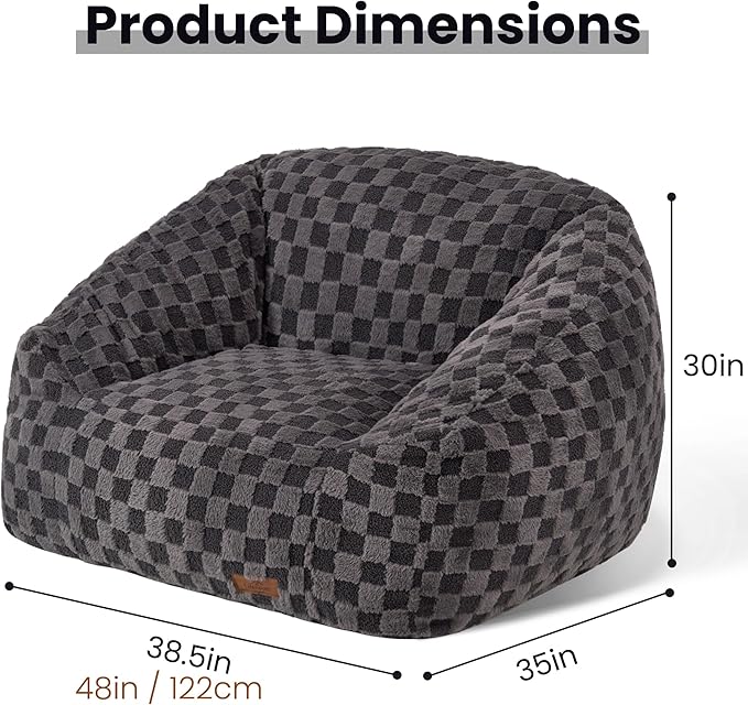 Bean Bag Chairs for Adults, Giant Beanbag Sofa Comfy Reading Chair, Oversized - Image 2