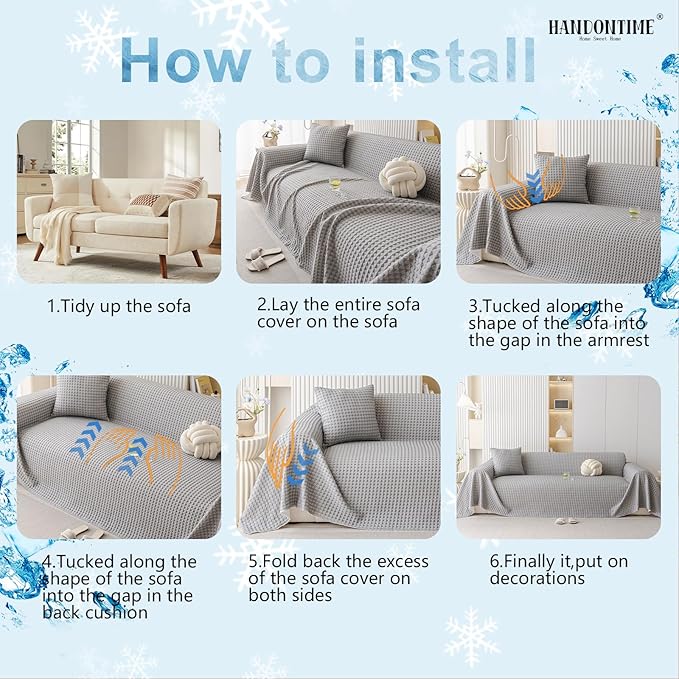 HANDONTIME Cooling Dog Couch Cover Ice Silk Washable & Breathable Pet Sofa - Image 6