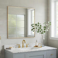 30x30 Inch Gold Bathroom Mirror by LEDLUX