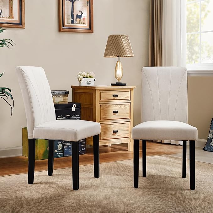 VECELO Upholstered Dining Chairs Set of 4, Modern Fabric and High Back & Solid - Image 6