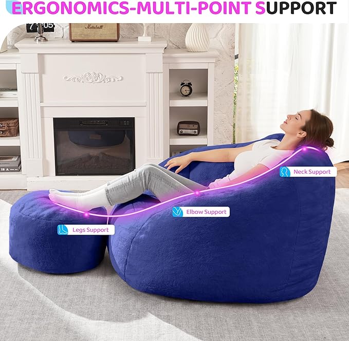 HABUTWAY Bean Bag Chair, Giant Bean Bag Chairs - Image 3