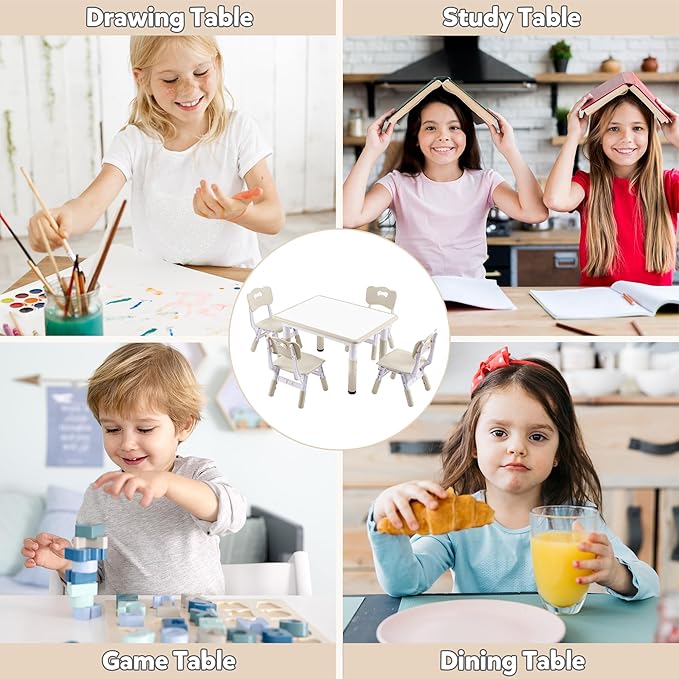 Adjustable Kids Table & Chairs Set - Image 6