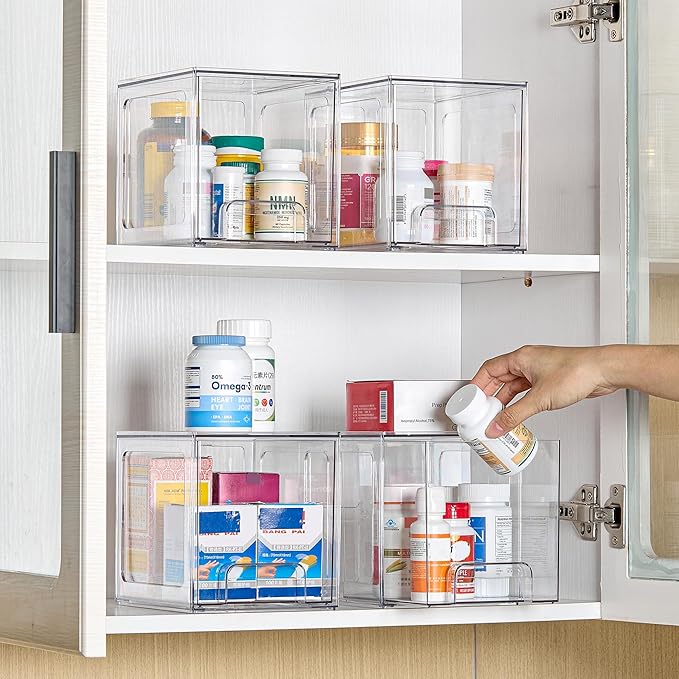 Vtopmart 8 Pack Stackable Under Sink Organizer Drawers, Baby Bottles, Cleaning - Image 8
