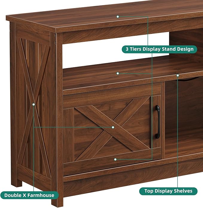 YITAHOME TV Stand for 65/55 Inch TV, Farmhouse Entertainment Center - Image 4