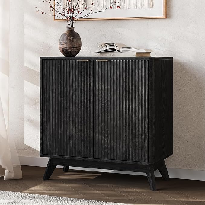 Buffet Cabinet with Storage, Fluted Multifunctional Storage Cabinet with 2 Doors by Unknown