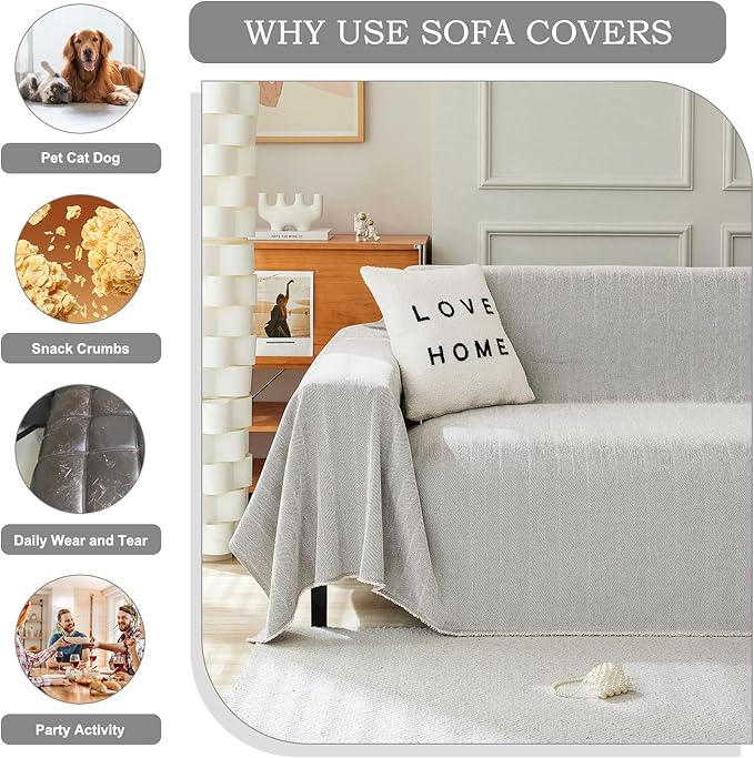 STACYPIK Silver Gray Sofa Cover - Image 7