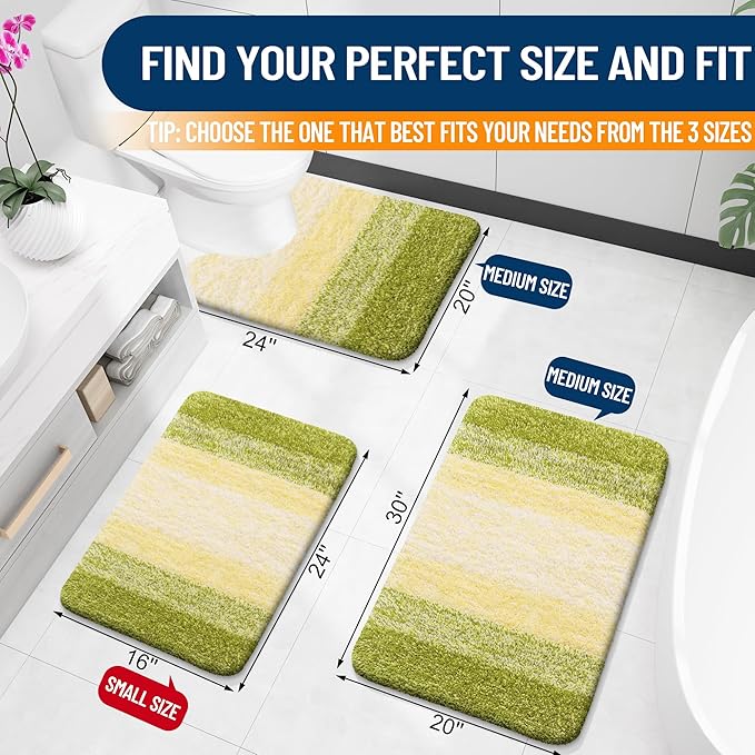 OLANLY Luxury Toilet Rugs U-Shaped 24x20, Extra Soft and Absorbent Microfiber - Image 2