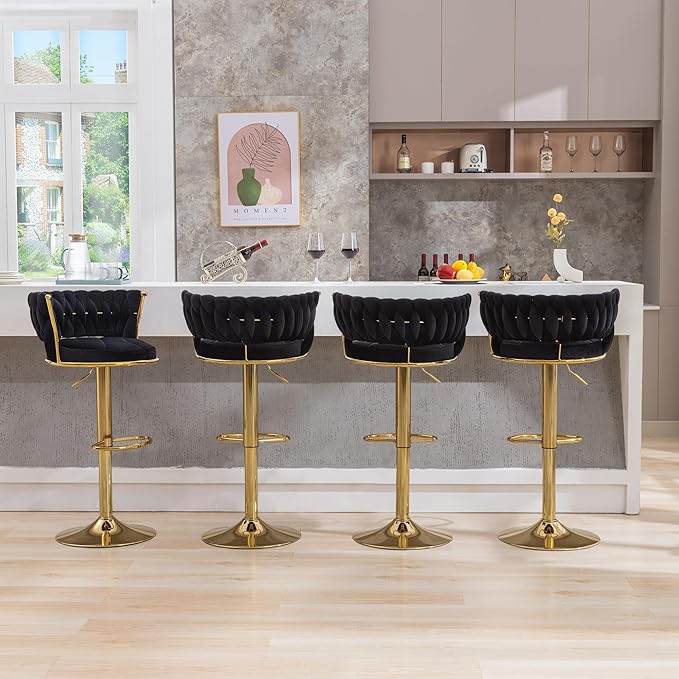 VECELO Bar Stools Set of 2, Adjustable Barstools Counter Height Stools - Image 8