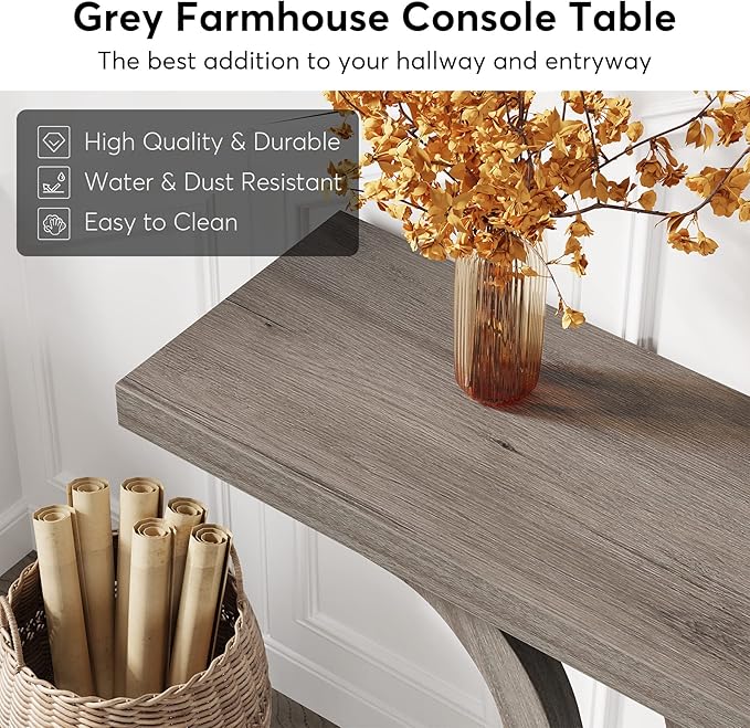 Tribesigns Farmhouse Console Table, 55 Inch Wood Sofa Table Entryway Table - Image 6