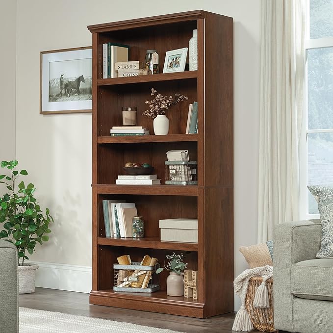 Sauder Miscellaneous Storage 5 Split Bookcase/Book Shelf, L: 35.28" x W: 13.23" - Image 2