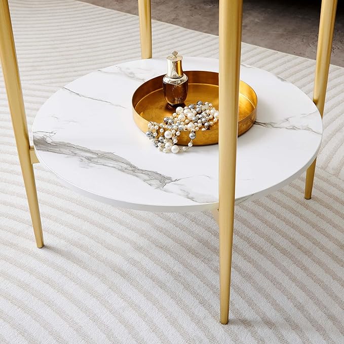 Round Glass End Table, Mid-Century Modern Design Sofa Table - Image 7