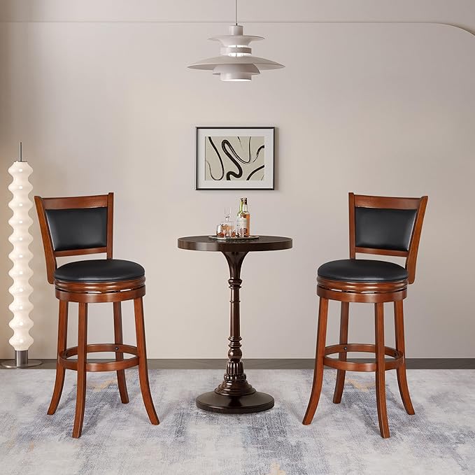 Ball & Cast Swivel Pub Height Barstool 29 Inch Seat Height Cherry Set of 1 - Image 8