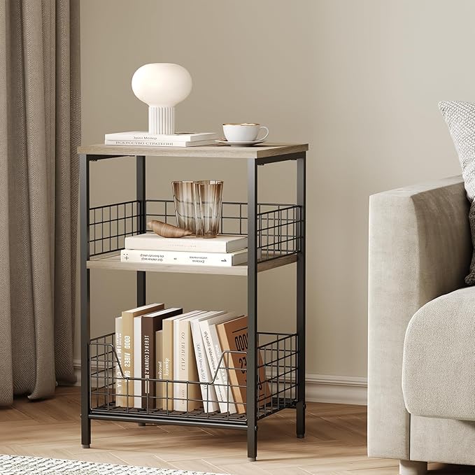 X-cosrack Side Table, Small End Table Record Player Stand - Image 5