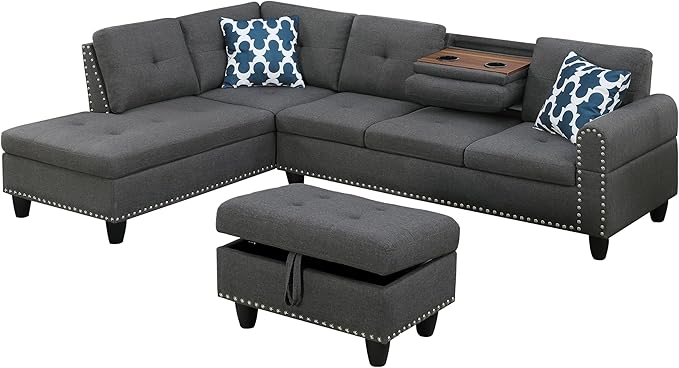 Ball & Cast 98" L Shaped Modular Sectional Couch - Image 13