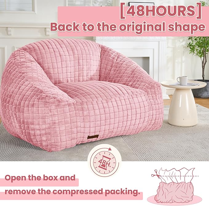 Bean Bag Chairs for Adults, Giant Beanbag Sofa Comfy Reading Chair, Oversized - Image 8