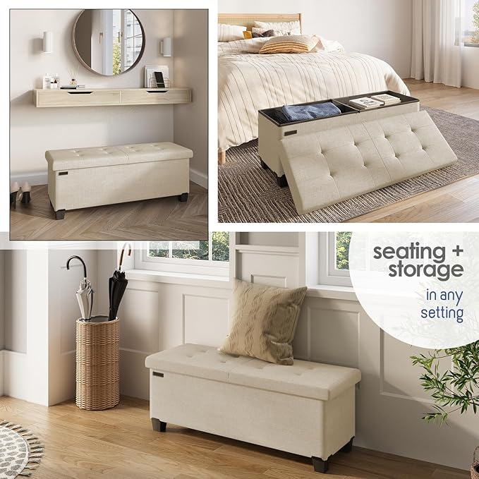 STORAGEBUD Storage Ottoman Bench - Image 4