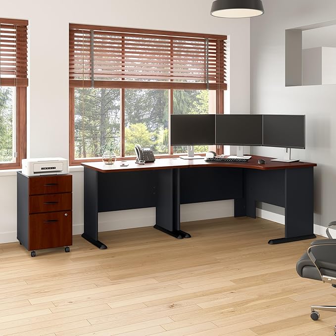 Bush Business Furniture Series A 36W Small Desk in Hansen Cherry and Galaxy - Image 4