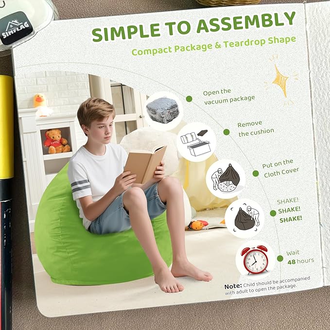 2FT Bean Bag Chair, Comfy Bean Bag Chairs - Image 5