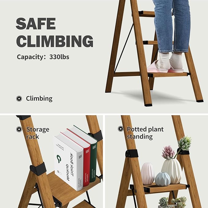 4 Step Ladder, Lightweight Folding Step Stool - Image 5