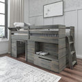 Max & Lily Loft Bed Twin Size, Solid Wood Low Loft Bed by MaxLily