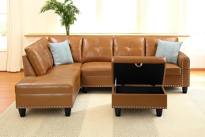 98 Inch L Shaped Sectional Sofa by Unknown