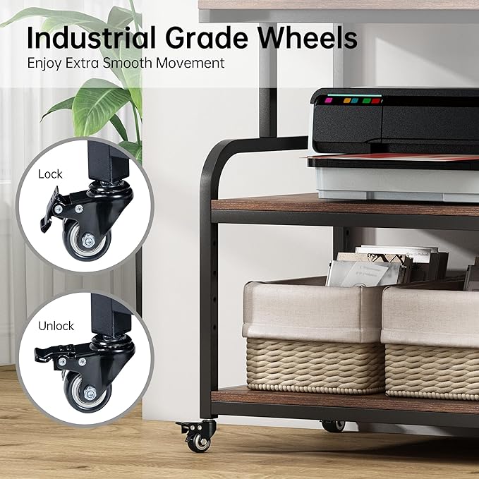 32.3" Wide Extra Large Printer Stand, 3 Tier Printer Table - Image 5