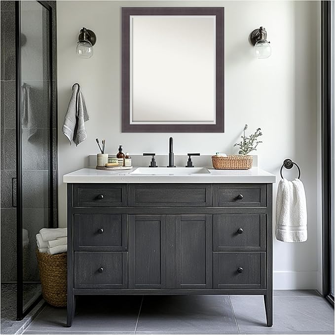 Amanti Art Brown Bathroom Mirror - Image 6