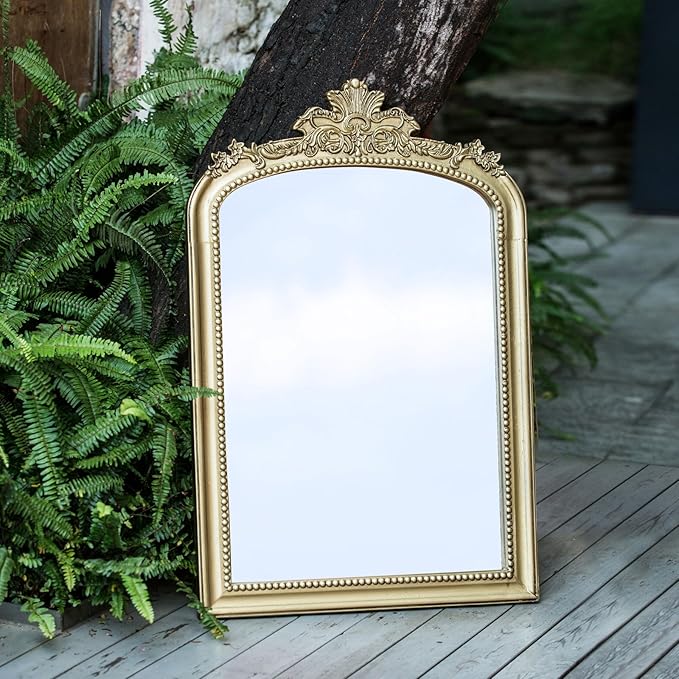 Distressed Vintage Gold Wall Mirror by PILIHOME
