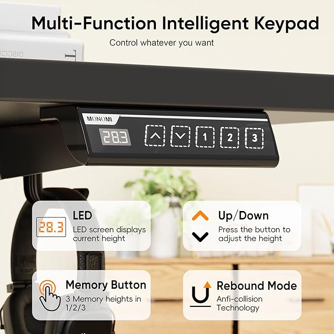 Monomi Electric Standing Desk, 79 x 31.5 inches Height Adjustable, Ergonomic - Image 5