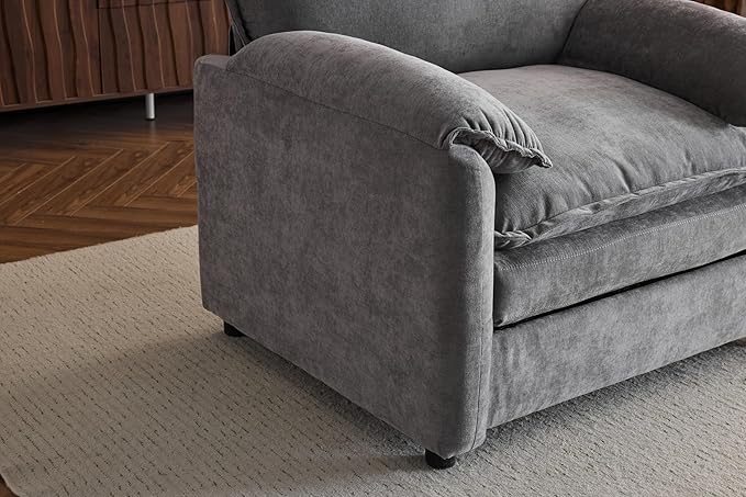 Ball & Cast 38" Oversized Chenille Lounge Chair, Reading Armchair - Image 9