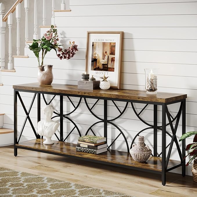 70.9-Inch Extra Long Sofa Table, Narrow Console Table Behind Couch - Image 5
