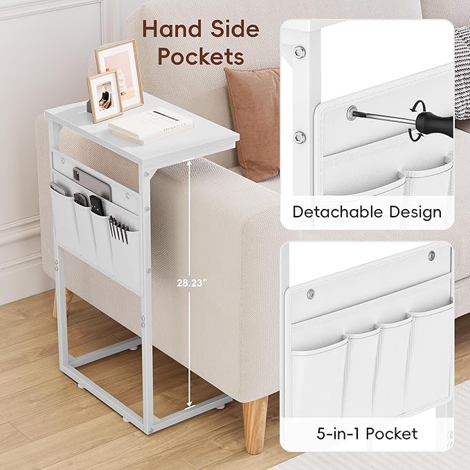 Vagusicc C Shaped End Table, Small Side Table - Image 7