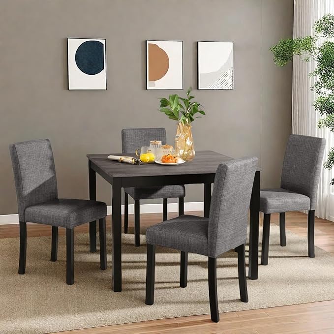 Dining Table Set for 4, 5-Piece Kitchen Table & Chairs Set by ChicFurnit