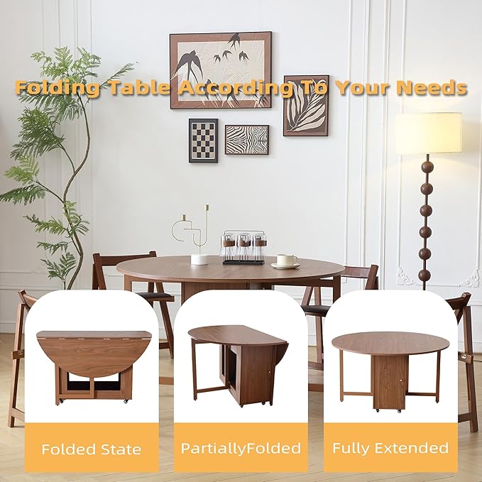 47.3" Round Folding Dining Table - Image 5