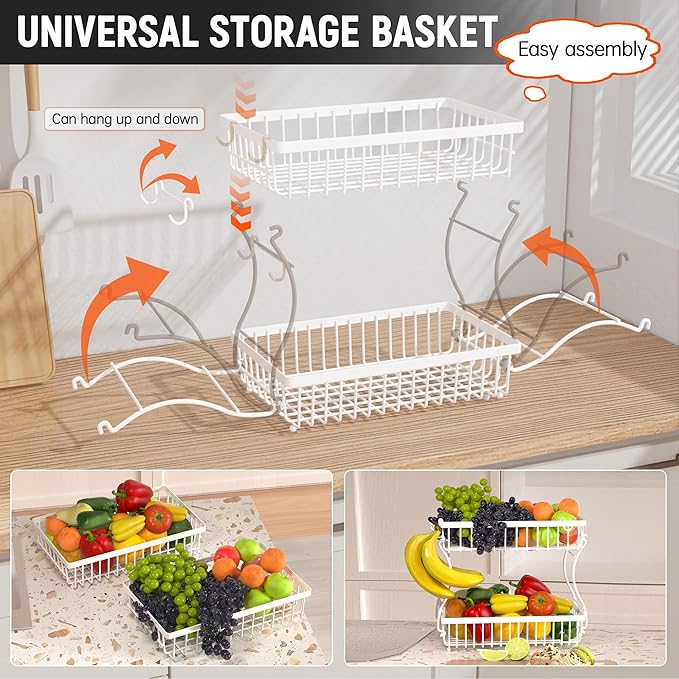 Fruit Basket, 2-Tier Fruit Bowl - Image 3