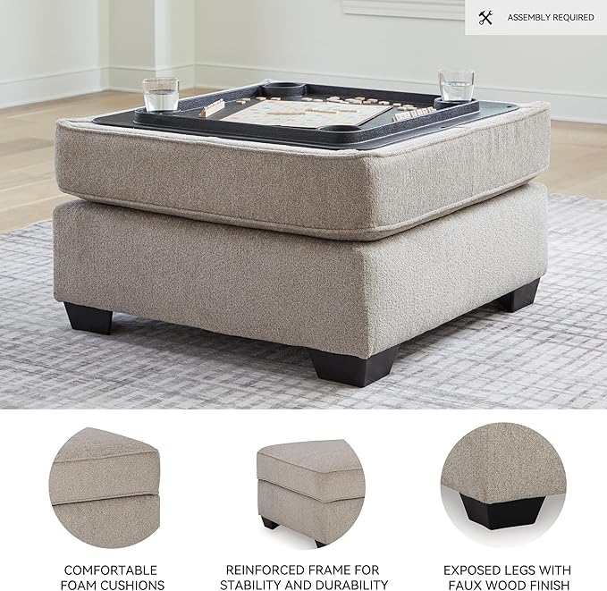 Signature Design by Ashley Claireah Casual Square Storage Ottoman - Image 4