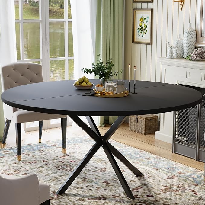 47.24" Round Dining Table, Modern Dining Room Table by Qiaoxuan