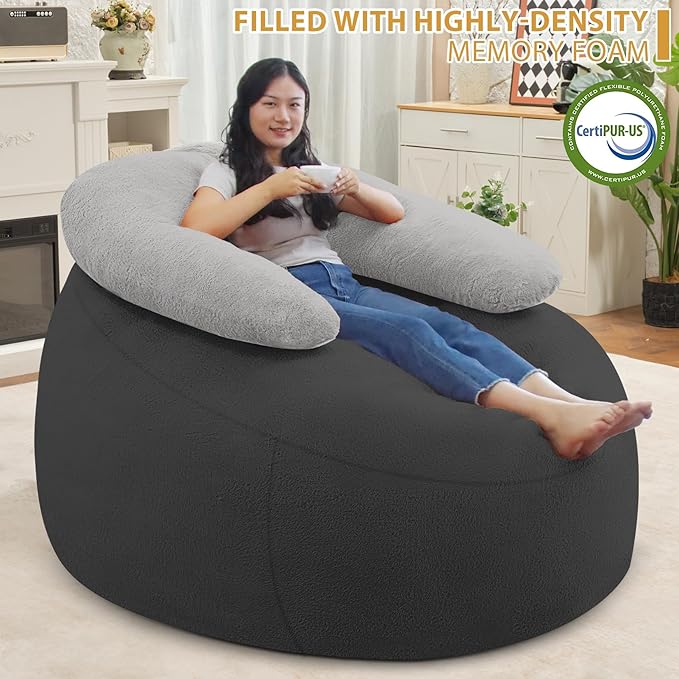 HABUTWAY Bean Bag Chair with U-shaped Pillow - Image 4