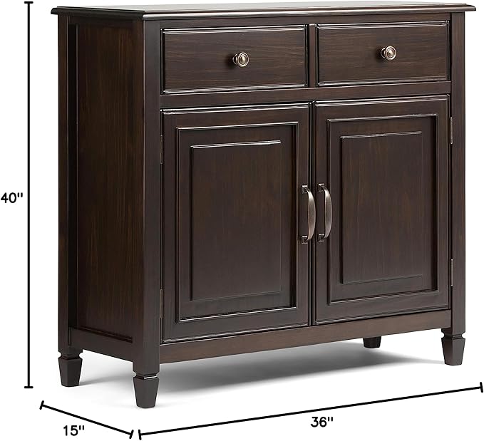 SIMPLIHOME Connaught SOLID WOOD 40 Inch Wide Traditional Entryway Storage - Image 16