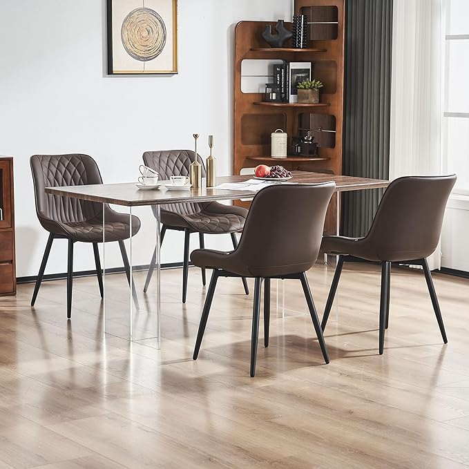 YOUNIKE Brown Dining Chairs Set of 2 - Image 9