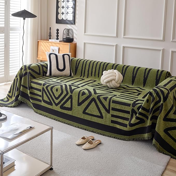 HANDONTIME Boho Geometric Couch Covers by HANDONTIME